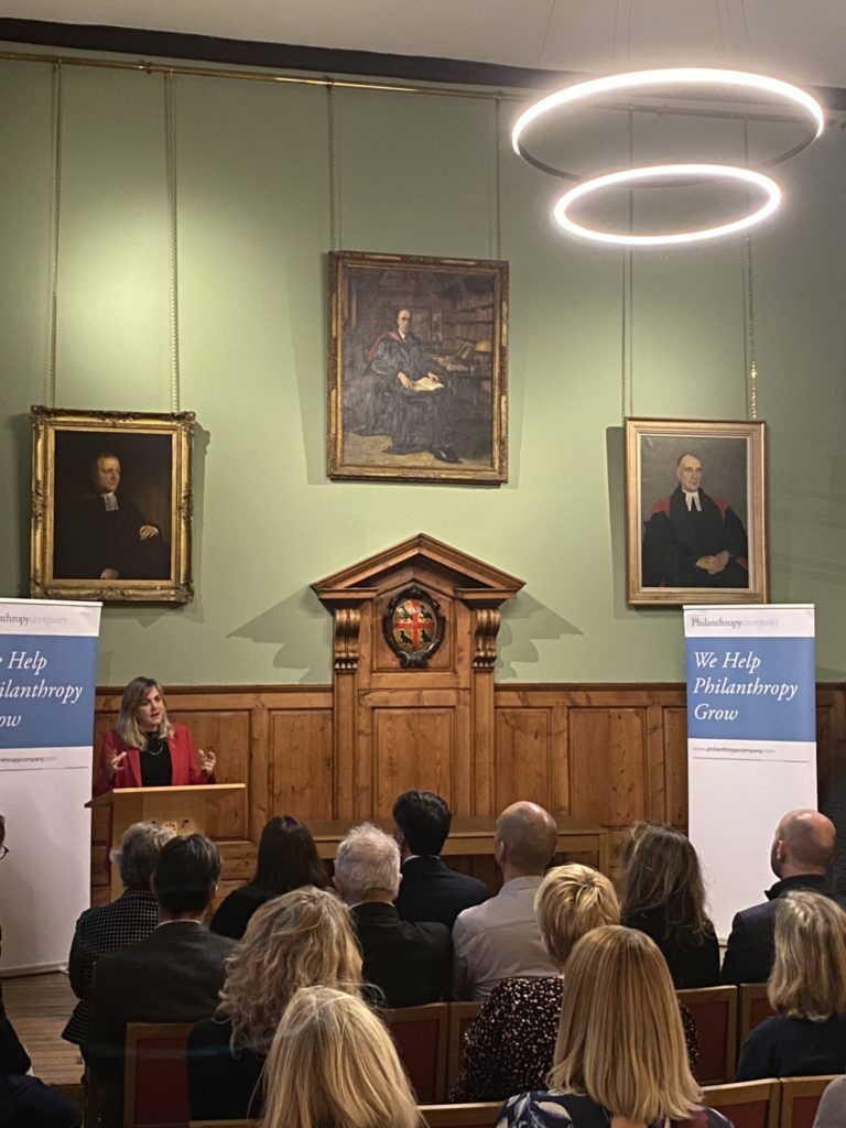 Professor Baroness Kathy Willis speaking at the Green Philanthropy event
